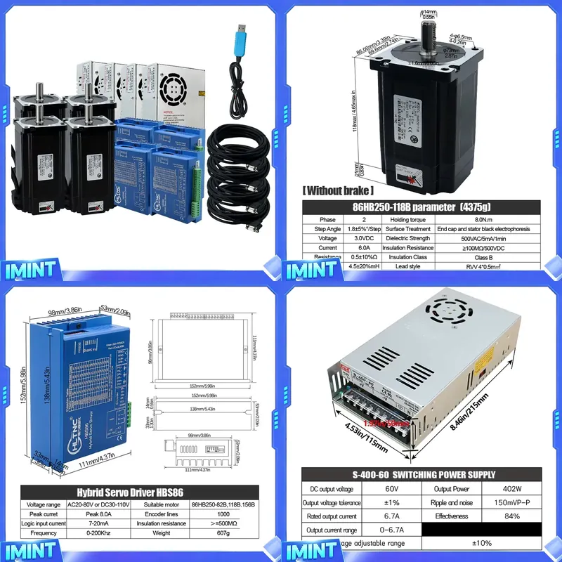 4 Axis Nema 34 Closed Loop Ste - Hybrid Servo Driver Nema 34 8.5Nm 评论和价格