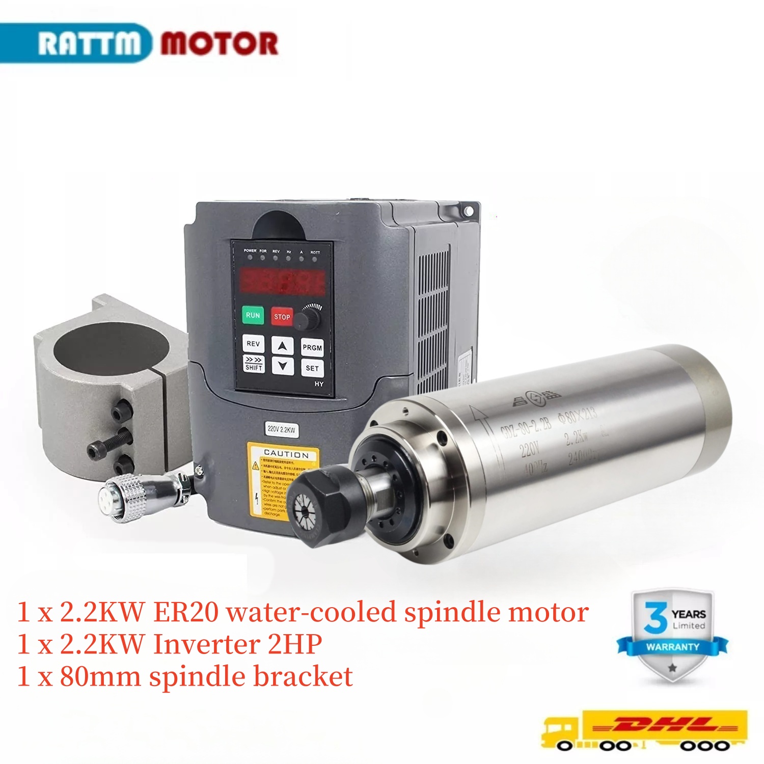 2.2KW 110V or 220V 8A GDZ-80-2 - 2.2Kw Water Cooled Spindle Kit Vfd 评论和价格
